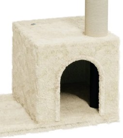 Albero per gatti con tiragraffi in sisal crema 70 cm