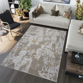 Tappeto moderno grigio con motivo oro Larghezza: 120 cm | Lunghezza: 170 cm