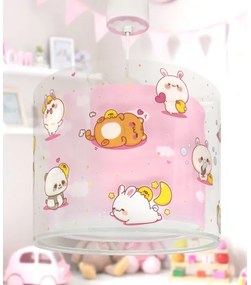 Dalber 41762S - Lampadario per cameretta KAWAII FRIENDS 1xE27/15W/230V rosa