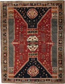 Shiraz Tappeto 250x320 Rosso (Iran) Annodato A Mano