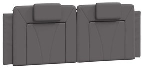 Cuscino testiera grigio 120 cm in similpelle