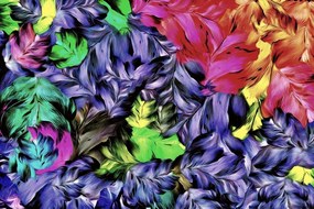 Carta da parati – Pennellate retrò delle foglie