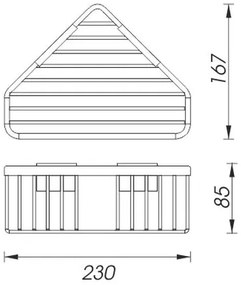 NIMCO Ki 14003-26 - Mensola a muro per doccia KIBO cromo lucido