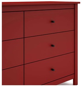 Cassettiera bassa rossa in pino 130x80 cm Misti - Marckeric