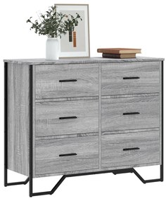 Cassettiera Grigio Sonoma 91x35,5x74,5 Cm İn Truciolato /
