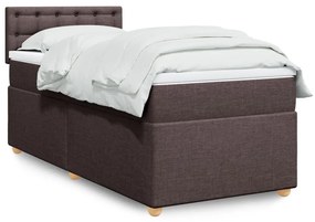 Giroletto A Molle Con Materasso Marrone Scuro 100x200cm Tessuto /