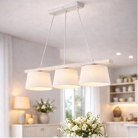 Lampadario sospeso su cavo AIDA 3xE27/60W/230V rovere/bianco