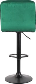 Sgabello bar in velluto girevole altezza regolabile Verde Set 2 Pezzi