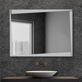Specchio da bagno serigrafato con telaio 105x70 cm installazione reversibile