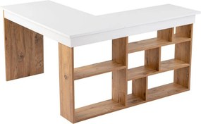 Scrivania angolare con effetto pino 120x130 cm Vesper – Kalune Design