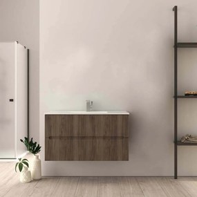 Mobile da bagno Noce 100 cm cannettato Riga