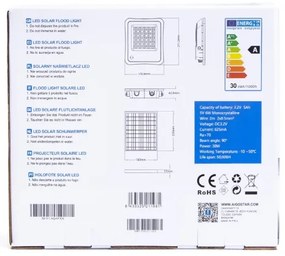 Aigostar - LED Faro solare dimmerabile LED/30W/3,2V IP67 + +TC