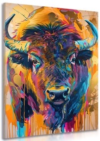 Quadro su tela – Bufalo con imitazione di pittura