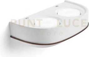 Ellade applique a parete 2 luci attacco gx53 in gesso bianco con ri...
