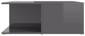 Tavolino da caffè grigio lucido 80x80x31 cm in truciolato