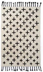 Tappeto in cotone (209x122 cm) Zuul Bianco - Nero - Sklum