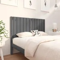 Testiera per Letto Grigia 125,5x4x100 cm Legno Massello di Pino 818862