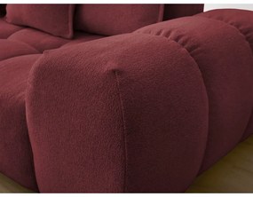 Divano angolare burgundy allungabile e con contenitore (penisola a sinistra/a L) con rivestimento in ciniglia Everest – Bobochic Paris