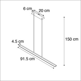 Lampada a sospensione moderna nera 90 cm con LED - Banda