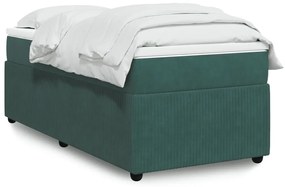 Giroletto A Molle Con Materasso Verde Scuro 100x200 Cm Velluto /