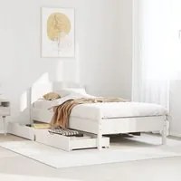 Letto senza Materasso Bianco 90x190 cm in Legno Massello Pino 3301849