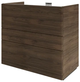 Mobile da bagno sotto lavabo SENSEA Neo Frame noce lucido L 90 x H 84 x P 48 cm 3 cassetti, lavabo non incluso