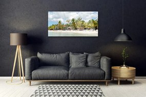 Quadro acrilico Paesaggio delle palme della spiaggia 100x50 cm