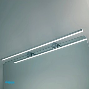 Lampada A Led Universale Da 74 cm In Alluminio Cromo , Per Specchio A Filo , Bisellato E Su Pannello.