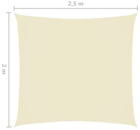 Parasole a Vela Oxford Rettangolare 2x2,5 m Crema