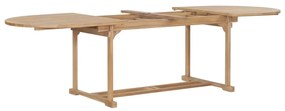 Set da Pranzo per Esterni 9 pz 180-280x100x75 cm Teak Massello