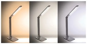 Solight WO55-G - Lampada da tavolo LED dimmerabile con caricatore wireless LED/10W/100-240V grigia