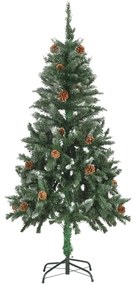 Albero di Natale Artificiale Preilluminato con Pigne 150 cm