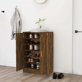 Scarpiera Rovere Fumo 60x35x92 Cm İn Legno Multistrato /
