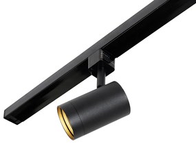 Sistema a binario monofase nero con 4 faretti e alimentatore rotondo I-power - Jeana