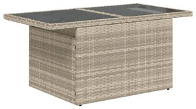 Set divani da giardino 7pz con cuscini grigio chiaro polyrattan