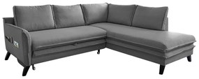 Divano letto angolare grigio L, angolo destro Charming Charlie - Miuform