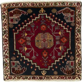 Shiraz Tappeto persiano 50x60 Rosso (Iran) Annodato A Mano