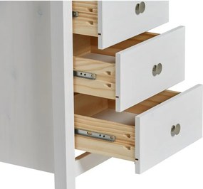 Cassettiera alta bianca in legno di pino 46x80 cm Berna - Marckeric