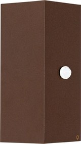 Lampada da parete marrone ruggine 2 luci GU10 AR70 IP44 con sensore di movimento - Baleno