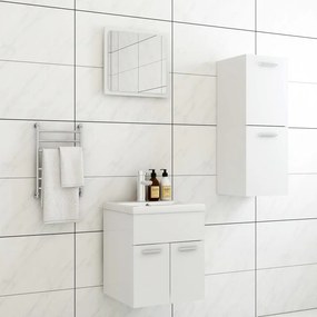 Set Mobili Da Bagno Bianco İn Truciolato /