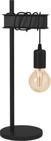 Eglo 43714 - Lampada da tavolo TOWNSHEND 1xE27/10W/230V nera