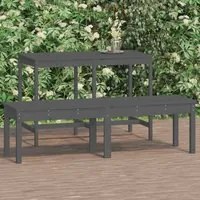 Panca Giardino 2 Posti Grigia 159,5x44x45cm Legno Massello Pino 824013