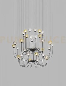 Puppet sospensione 36p multicolore 1 nero opaco 36 luci attacco g9