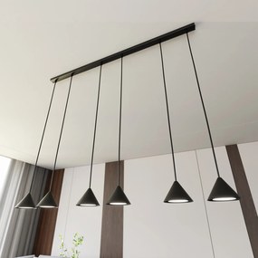 Sospensione Minimal Skadi 6 Luci In Acciaio Nero