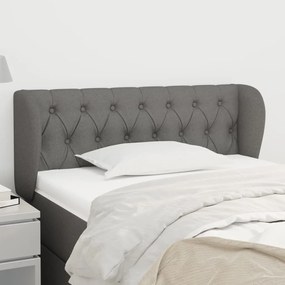 Testiera Ad Orecchio Grigio Scuro 93x23x78/88 Cm İn Tessuto /