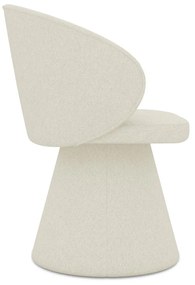 Sedia da pranzo color crema in imbottito Uala – Makamii