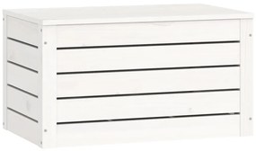 Contenitore portaoggetti bianco 59,5x36,5x33cm massello di pino