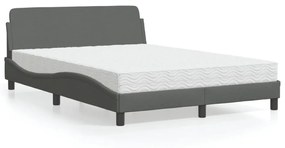 Letto Con Materasso Grigio Scuro 120x200 Cm Tessuto /