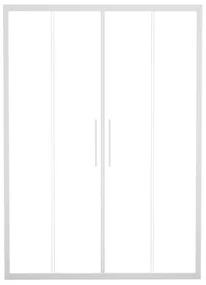 Porta doccia scorrevole Record L 151 x H 195cm, Sp. 6 mm in vetro profilo bianco