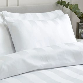 Set copripiumino e federa bianco in raso di seta per letto singolo 135x200 cm So Soft Satin Stripe – Catherine Lansfield